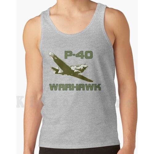 P-40 Warhawk Tank Tops Vest Sleeveless Fighter Pilot Aeronautics World War 2 Miltary World War Flying Tigers Ww2