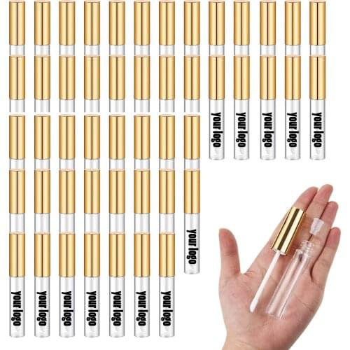 Empty Matte Black Silver Gold Lip Gloss Containers Tube Private Label 10ml Packaging with wands Lipgloss with Brush Applicator