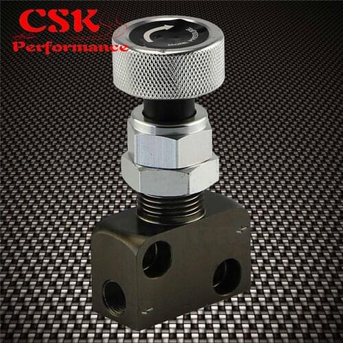 Adjustable Knob Screw Type Brake Proportioning Valve Bias Valve Silver