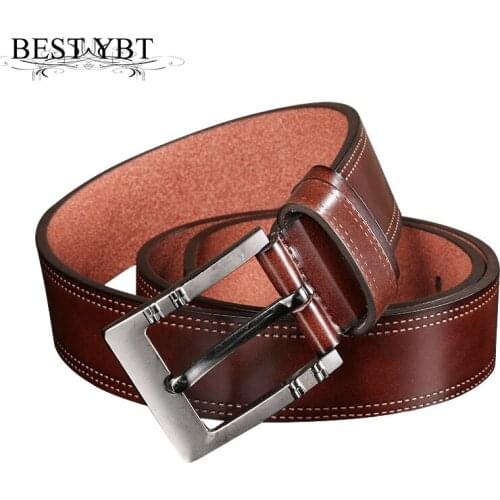 Best YBT Men Imitation Leather Belt Alloy Pin Buckle Belt Base Fashion Retro Business Casual Cowboy Men Embossed Hot Sale Belt
