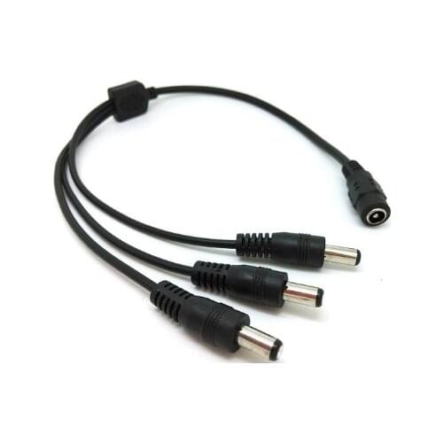 DC Power Plug 5.5mmx2.1mm 1 Female to 3 Male Splitter Cable
