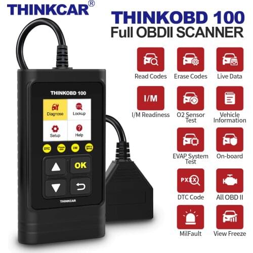 THINKCAR THINKOBD100 DIY OBD2 Code Reader Scanner OBD 2 Full Car Diagnostic Scanner Turn Off Engine Light OBDII Automotive Tools