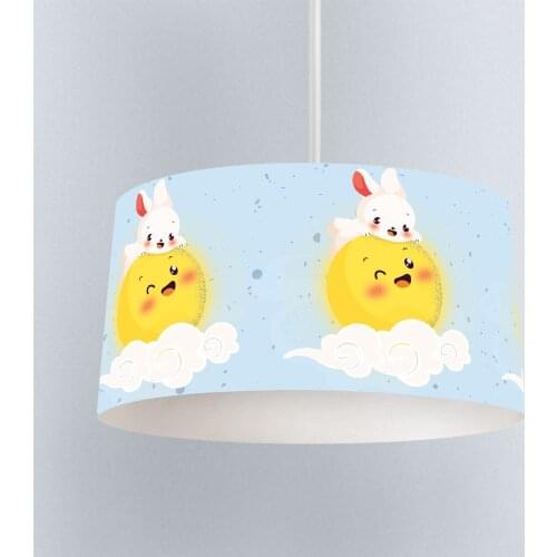 Lamp For Kids Bedrooms Light Chandelier for Living Room Childrens Room Dark Blue Smile Sun Rabbit Model 157