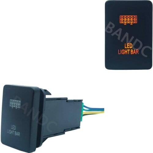 LED LIGHT BAR Push Button Switch On Off SPST Orange Led Lamp for Toyota Hilux 09/2015-Current, Auto Replacement, With Wire