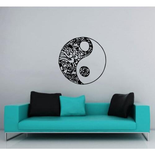 Chinese Traditonal Ying Yang Picture Wall Sticker Poster Home Special Religious Decor Wall Decals Mural YingYang Patterned W-419