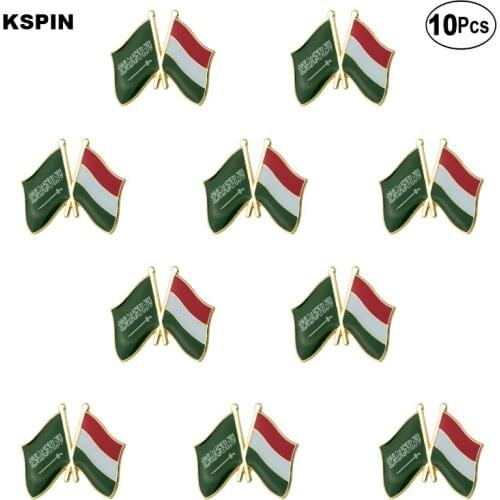 Saudi Arabia & Hungary Lapel Pin Flag badge Brooch Pins Badges 10Pcs a Lot