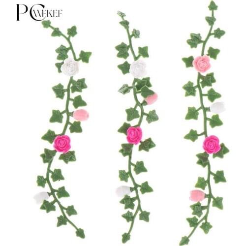 1:12 Dollhouse Miniature Rattan Flower Vine Model Garden Decoration Accessories Doll House Miniature Flower Vine