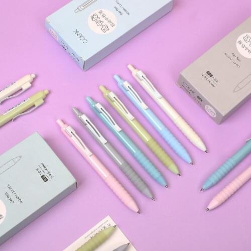 1 Pcs 0.5mm Macaron Colored Cute Gel Pen High Quality Quick-drying Black Writing Pen Stationery Back To School Supplies Kawaii