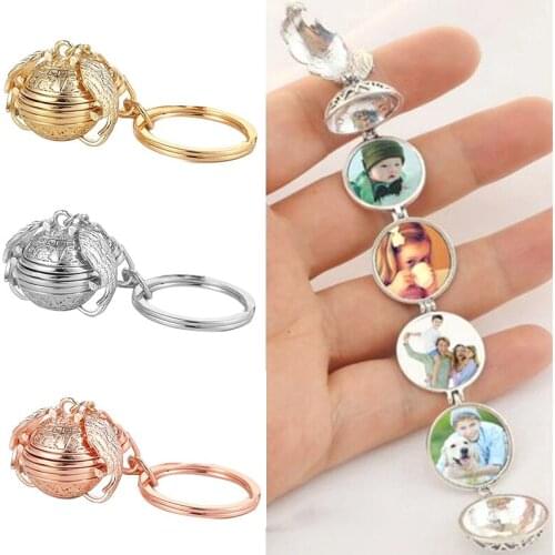 1Pc Magic 4 Photo Pendant Memory Floating Locket Necklace Angel Wings Flash Box Fashion Album Box Necklaces 8*2.5cm