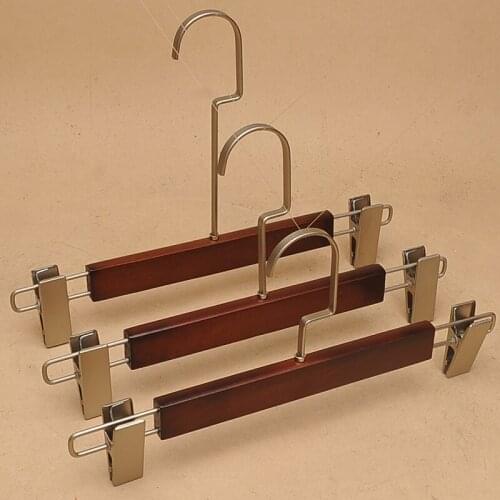 10 pcs/lot High-end Wooden Pants Rack Solid Wood Trousers Hangers Men Women Hanger for Skirts