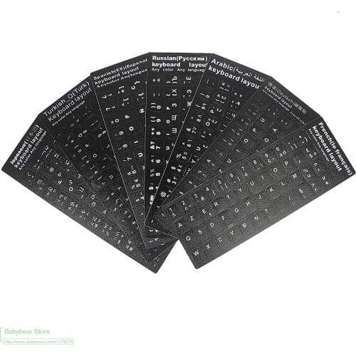 100 PCS) For Arabic French Turkish Russian German Thai English Italian Hebrew Computer Keyboard Stickers Sticker Protector