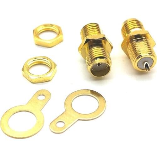 1000Pcs copper Gold plated SMA Female Jack RF Panel Mount with nut bulkhead handle Solder NEW