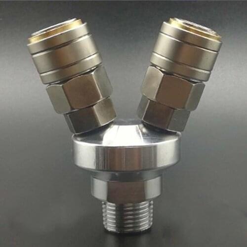 2 Ways 1/2" BSP Male C Type Air Hose Quick Coupler Socket Connector High Quality Self-locking