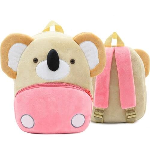 3D Cartoon Kindergarten Schoolbag Koala Animal Kids Plush Backpack Children School Bags For 2-4 Years