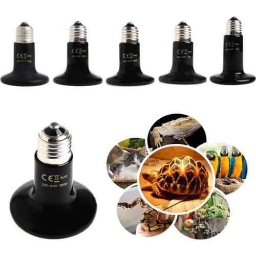 50/75/100/150/200W Pet Reptile Breeding Infrared Ceramic Heater Light Lamp Bulb Q0KA