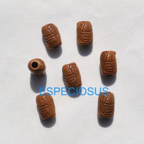 50pcs DIY Africa Jewelry Making Accessories Cock Carving Acrylic Beads With Antiques Brown Color Ethnic Bracelet Department