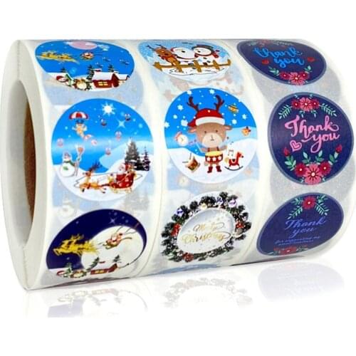 500pcs Snowman Merry Christmas Stickers Seal Labels For XMAS Gift Card Box Package Thank You Label Sealing Stickers Stationery