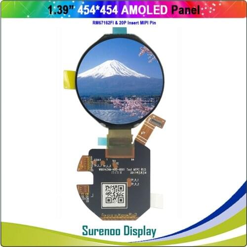 Real AMOLED Display, 1.39" inch 454*454 Round Circle Circular OLED LCD Module Screen WB014ZNM-N00 with MIPI Interface RM67162FI