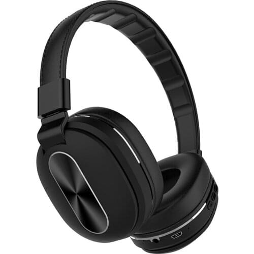 Bluetooth Headphones with Microphone Wireless Headset Hi-Fi Stereo Deep B Foldable & Lightweight Headphone Black
