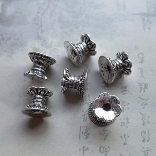 20pcs/lot Vintage Beads Spacer Accessories For Bracelet Necklace 9.5x7.5mm Metal Ornament Charms DIY Jewelry Making For Women