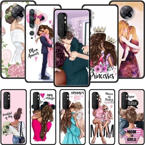 Phone Case for Xiaomi Mi 11 Poco X3 NFC F2 9T 10T Pro 9 SE 10 Lite 5G Note 10 CC9E Black Shell Cover Baby girl Women Mom