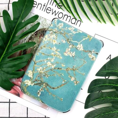 Print case for pocketbook 627 616 632 magnetic Smart PU Leather cover for PocketBook Touch Lux 4/Basic Lux 2 +screen protector