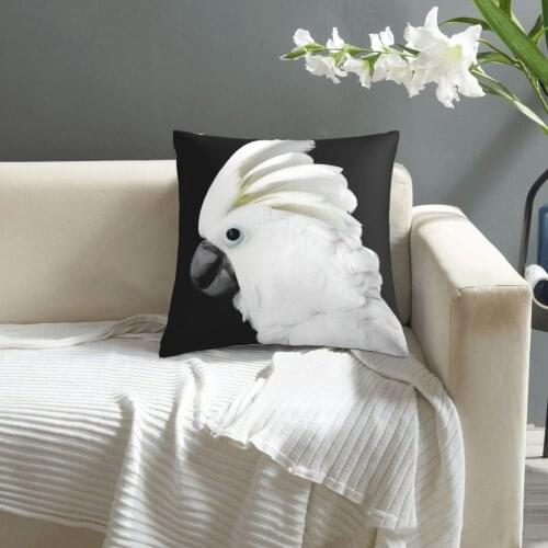 Cockatoo Alba pattern print Cushion Cover Decorative Pillowcase Chair Seat Square Car Pillow Cover Home Living Textile