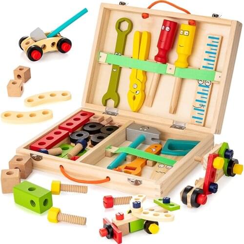 Childrens Wooden Simulation DIY Toolbox Montessori ToysPretendNuts RemoveScrews Repair Carpenter Tools Assemble Childrens Toys
