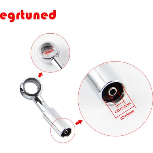 Motorcycle motor bike hydraulic brake oil hose line banjo fitting crimping style straight 28 degree bend Steel 10mm I.D hole