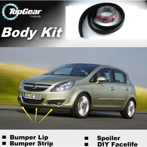 Bumper Lip Lips For Opel Corsa C D Vita Barina / Top Gear Shop Spoiler For Car Tuning / TOPGEAR Recommend Body Kit + Strip