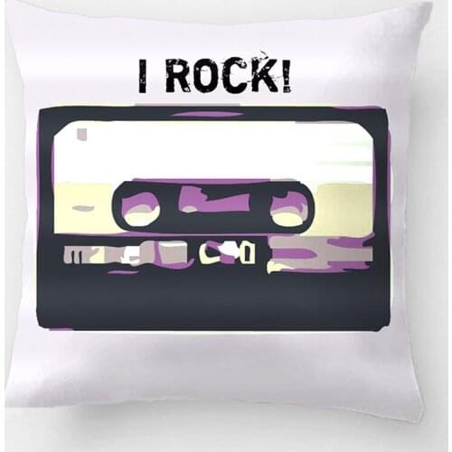I Rock! Retro Music Cassete Wedding Decorative Cushion Cover Pillow Case Customize Gift By Lvsure For Car Sofa Seat Pillowcase
