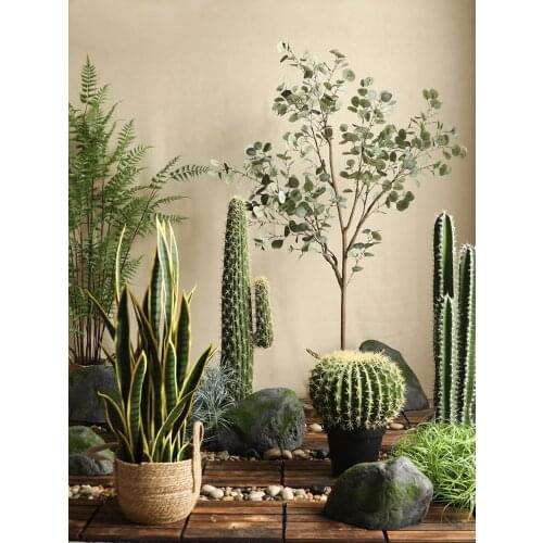 YL Large Simulation Plant Potted Landscape Fake Bamboo Welcome Wall Decoration Hotel Window Landscape Tree