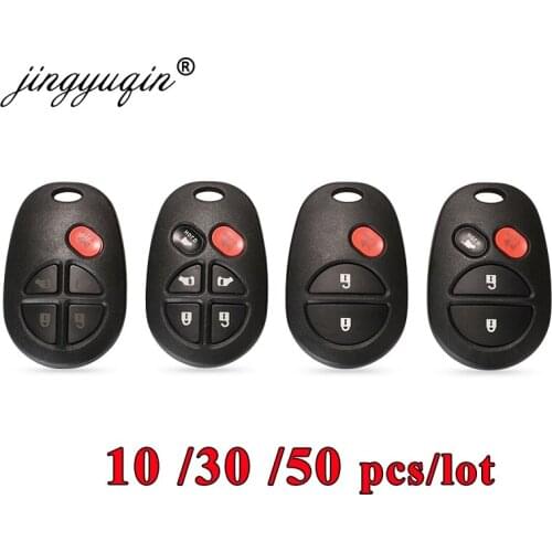 Jingyuqin 10/30/50pcs/lot For Toyota Highlander Sequoia Sienna Tacoma Remote Key Shell Case Fob 3/4/5/6 Buttons Replacement