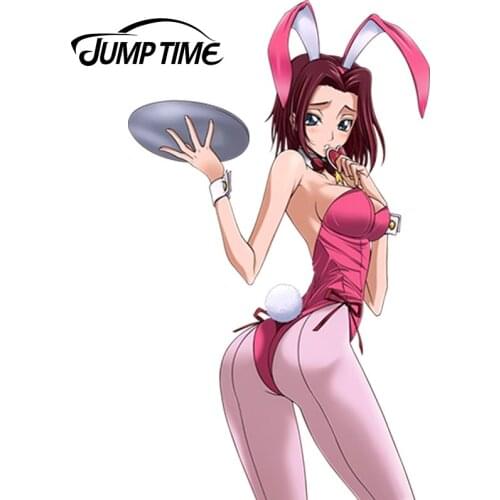 JumpTime 13cm x 7.8cm Sexy Bunny girl Car Stickers Anime Kallen Stadtfeld Vinyl Window Wiper Decals Rear Car Styling