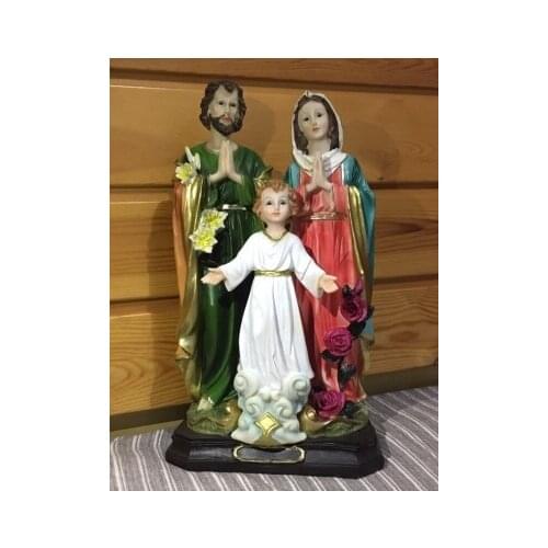Catholic exquisite resin statue of the Holy Family, 35cm statue of Jesus, Virgin and Joseph