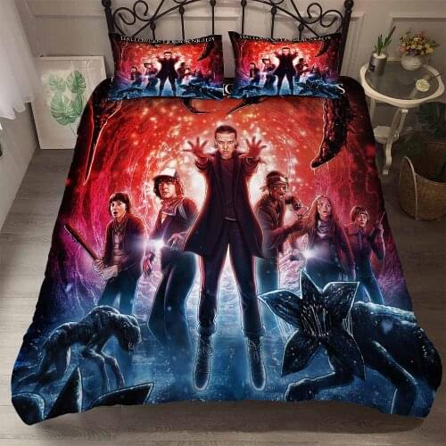 Classic Horror Movie Printed Microfiber Bed Linen Set Teen Adult Bedroom Decorative Quilt Cover Single Double Full