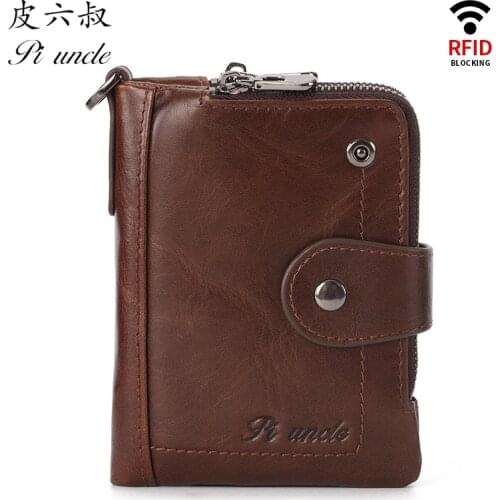 Men 's Short Wallet RFID Theft Protect Coin Bag Zipper Purse Wallets for Men with Zippers Mens Purses and Wallets