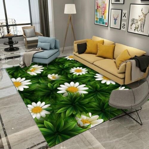 Creative Home Area Rugs Garden Flower 3D Printing Hallway Carpets for Living Room Bedroom Big Carpet Kitchen Anti-Slip Floor Mat