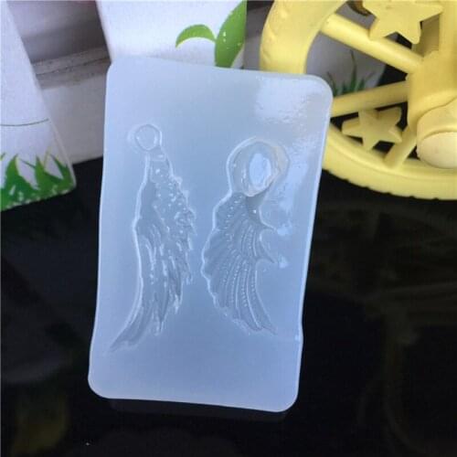 Wing Shape Silicone Mold Pendant Necklace Earrings Hair Ring Clay UV Epoxy Resin R58E