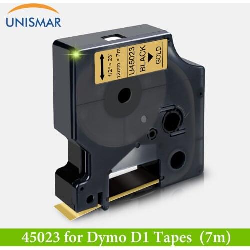 3/8" Label Tapes for Dymo D1 40930 Black on White Gold 40923 fit Label Manager 120P 210D 360D Label Writer 400 450 Printer Label