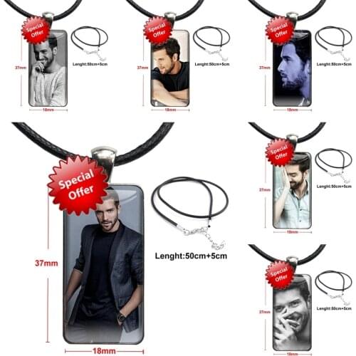 Hot Sale Pablo Alboran For Girls Gifts Vintage Jewelry Steel Color Glass Cabochon Choker Pendant Long Rectangle Necklace