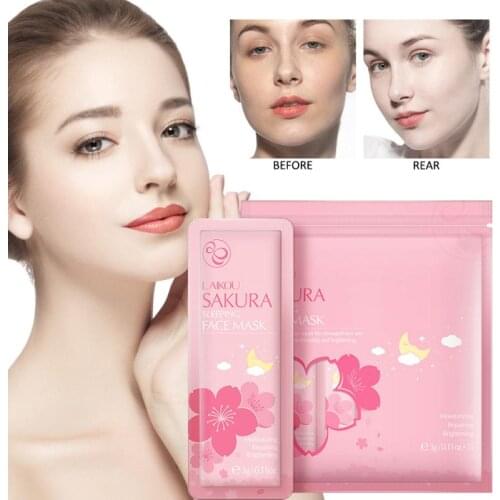 LAIKOU Cherry Blossom Sleeping Mask Hydrating Moisturizing Whritening Brighten Skin Night Repair Mask Face Care For Travel TSLM1