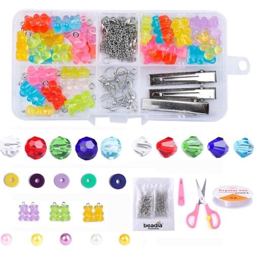Mix Color 2 3 4 5 6 8 10mm Pearl Glass Acrylic Beads Kits with Jewelry Cord Clasps Findings For Jewelry Making DIY Bracelet