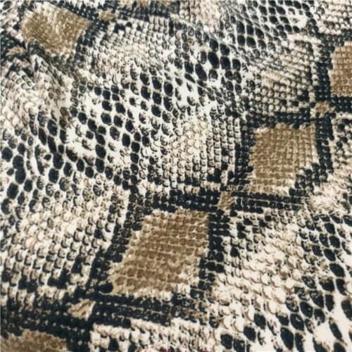 Milk silk mill bottom Elastic serpentine leopard print fabric For Sewing Dance dress High quality Sneak Print Cloth Fabric