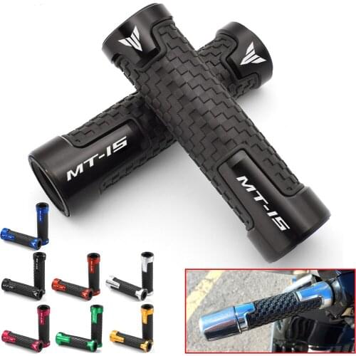 MT-15 LOGO Motorcycle Hand Grip CNC Throttle Handlebar Soft Rubber Grip For Yamaha MT15 MT 15 2018 2019 2020 2021 Accessories