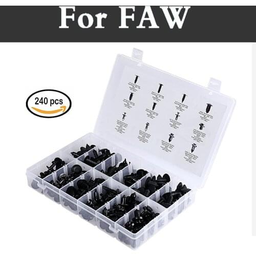 240 Pcs 12 Sizes Car Clips Assortment Push Retainer Kit Set Fastener Remover For Faw Besturn B50 B70 X80 Jinn Oley V2 V5 Vita