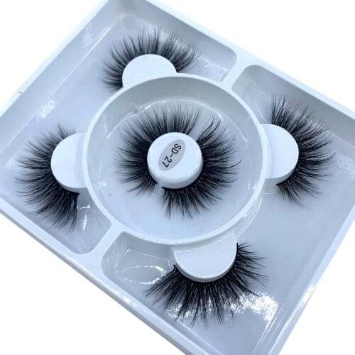 NEW 3 pairs 10-23mm fake Eyelashes 100% Mink Eyelashes Mink Lashes Natural Dramatic Volume Eyelashes Extension False Eyelashes