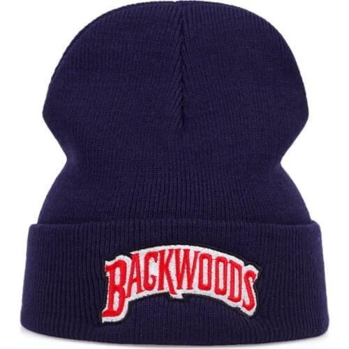 Autumn Winter Letter Embroidery BACKWOODS Knitted Beanies Hats Men Women Couple Cold Weather Keep Warm Cap Fashion Accessories