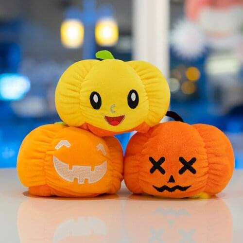 10/20/30CM Creative Both Sides Turn Pumpkin Plush Toy Halloween Photography Props Party Decor Stuffed Vegetable Pumpkin Shaped