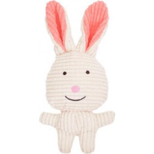 Pet Plush Cartoon Animal Small Rabbit Pig Bite Resistant Portable Chewing Vocal Cat Dog Toy Cute Rabbit And Piggy Sleeping Toy
